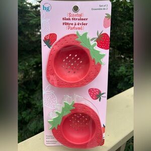 Pink Strawberry Sink Strainer Set 2pcs